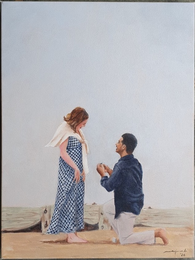 Wedding proposal painting